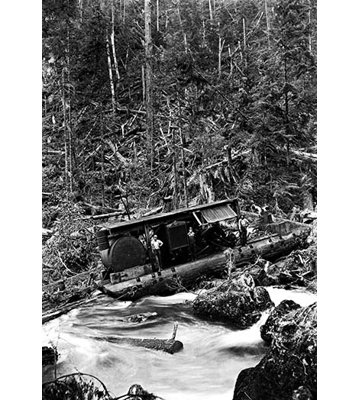 Logging Boat in a Tangle by Darius Kinsey Photographic Print