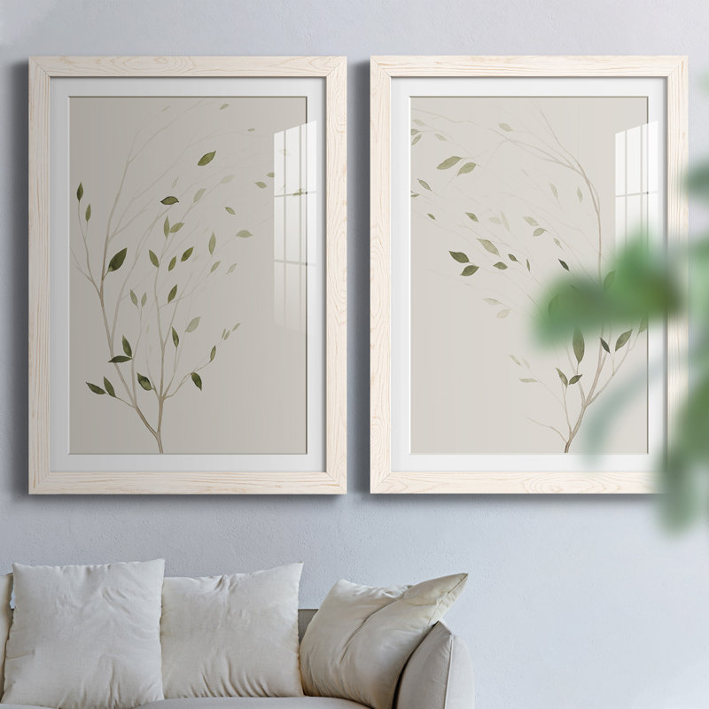 Wind's Whisper I - ensemble de 2 reproductions de cadres photo, Cadre blanc, H 43,5 po x l 17 po x P 1 po