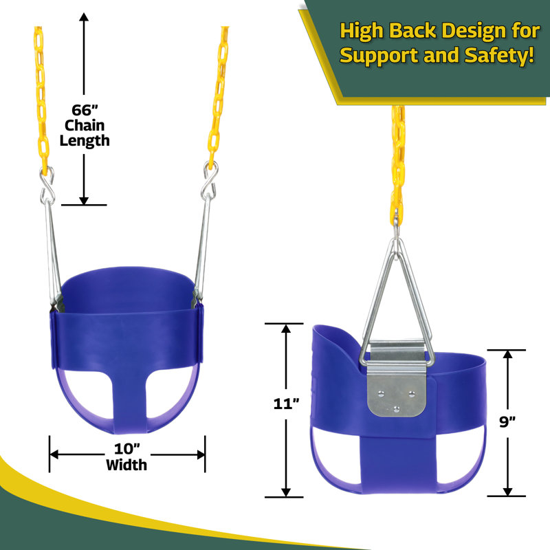 Blue Bucket Swing with Chains