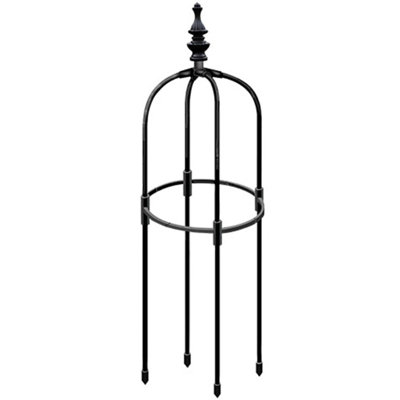 Treillis obélisque en métal robuste pour vignes grimpantes avec structure de support stable pour plantes d'extérieur pour plantes en pot et roses Tour d'assemblage rapide (H 35,43 po)