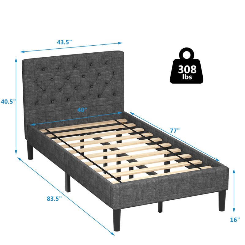 Solum Upholstered Metal Platform Bed