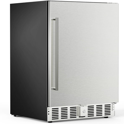 24-Inch Stainless Steel Beverage & Wine Cooler Refrigerator - 180 Can Capacity, Built-In/Freestanding, Fast Cooling & Low Noise, Ideal For Home & Pati