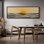 Soleil et lune au lever du soleil, océan abstrait, art moderne, décor bohémien, minimalisme multicolore sur toile, 2 pièces