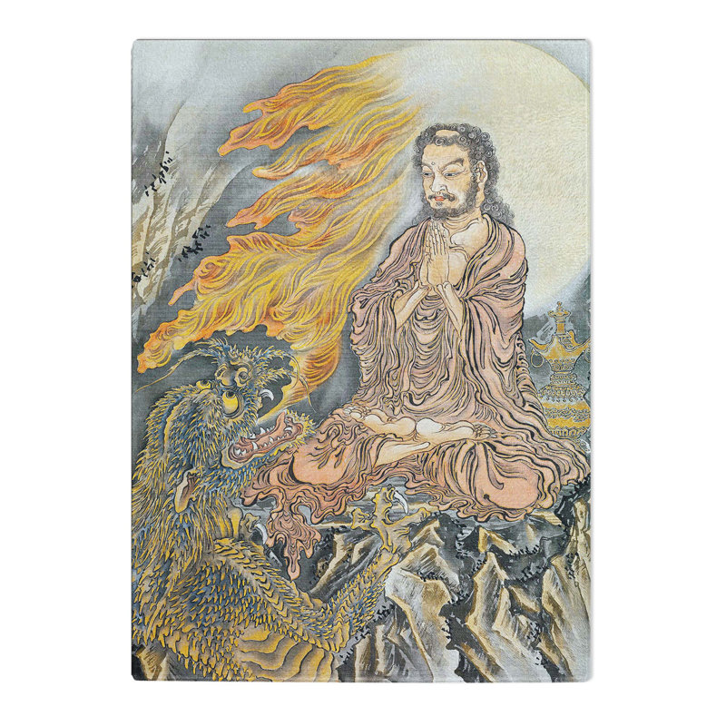 Tempered Glass Shakyamuni Conquering the Demons by Kawanabe Kyosai Chopping Board, 28.5 cm x 39 cm