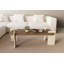 Table basse moderne, finition travertin et noyer, 120 x 35 x 60 cm, panneau de particules 100% mélaminé, conception élégante, assemblage facile, pour le salon et les espaces contemporains-1804679598-1804679592