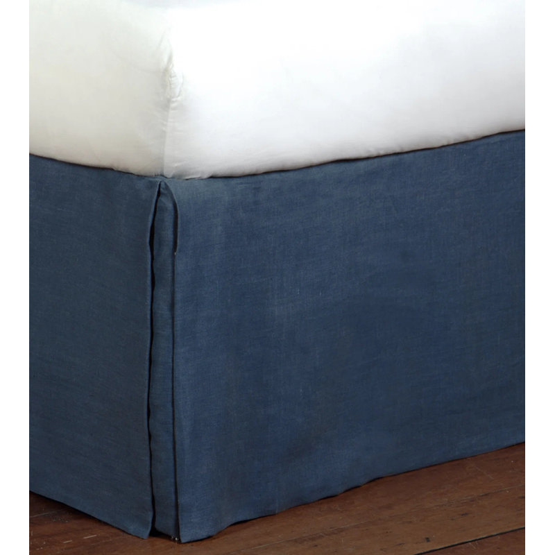 Breeze Pleated Bed Skirt, King, Indigo