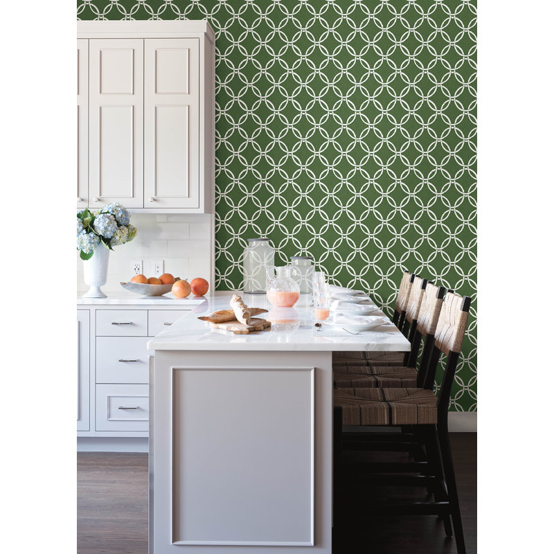 Rouleau de papier peint L 33 pi x l 20,5 po Tetbury Ring Ogee, Vert