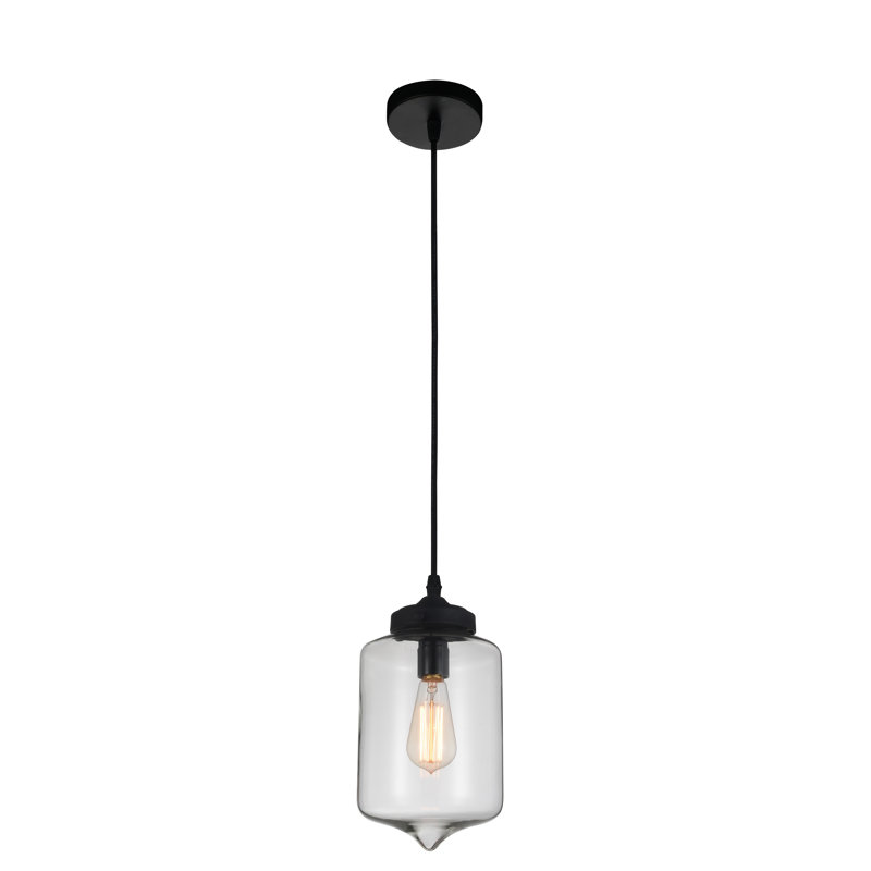 Luminaire suspendu géométrique 1 lumière Deshawn, Transparent