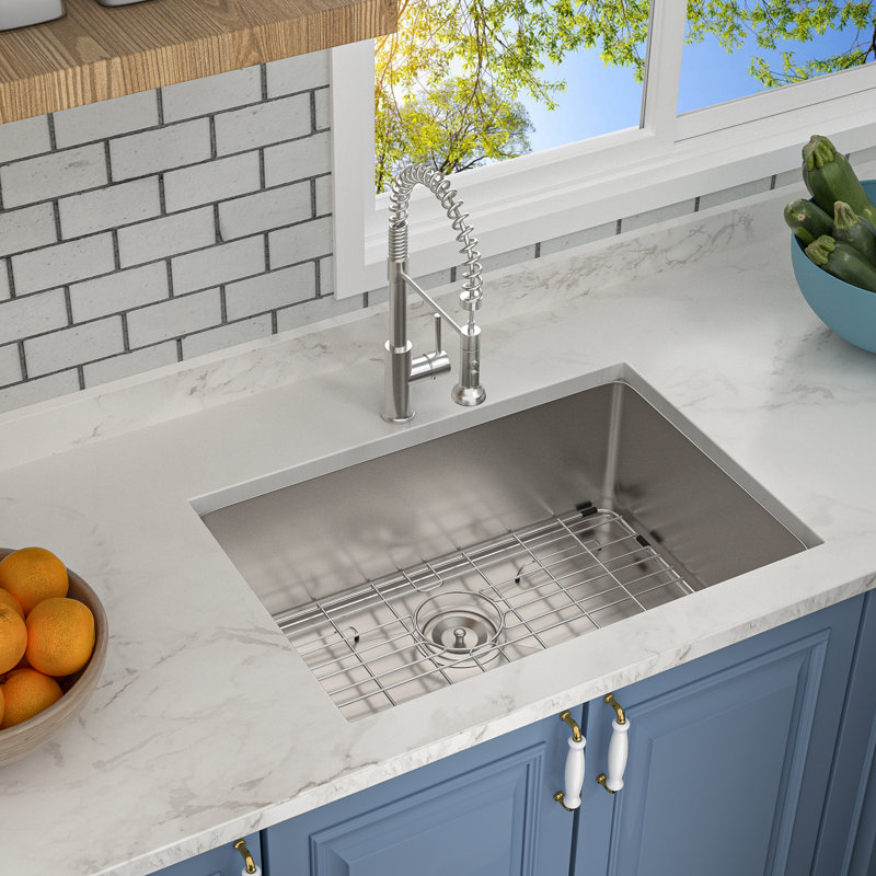 26" L x 18" W Undermount Stainless Steel Kitchen Sink With Accessories