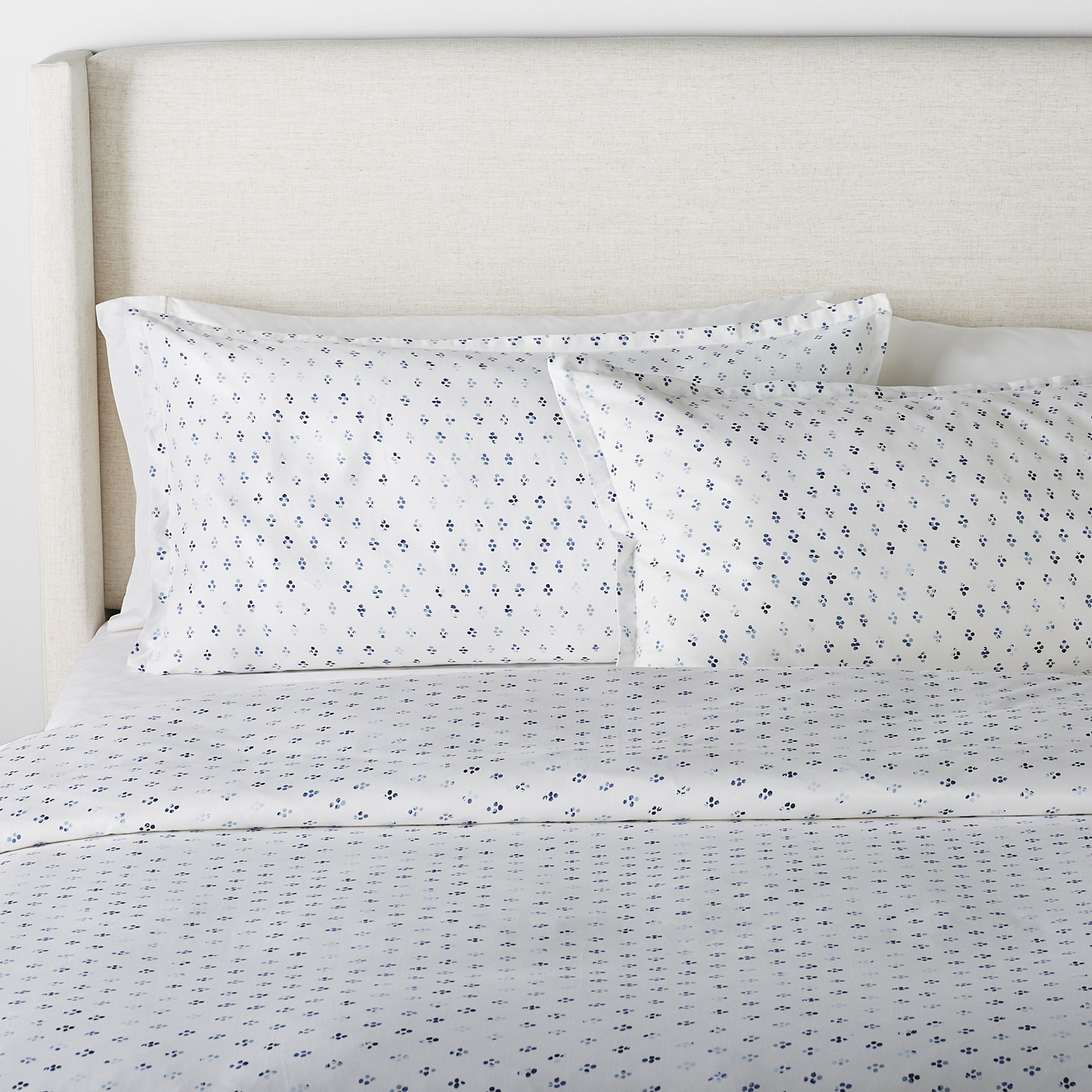 Byrne Cotton Duvet Cover Set, Full Duvet Set + 2 Sham, Blue