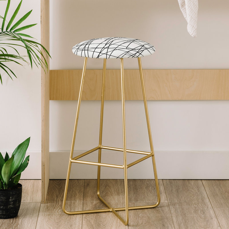 Upholstered Faux Leather Counter Stool