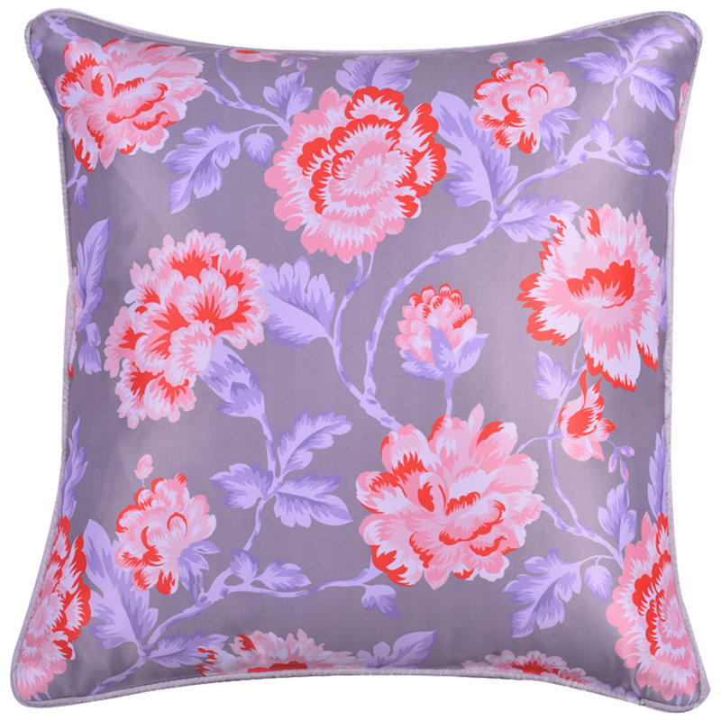Floral Lumbar Pillow Cover for Indoor/Outdoor Use Couch Sofa Bed Bedroom and Christmas Decor Gift, Purple/Pink