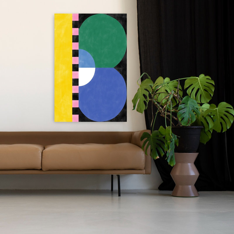 Art contemporain, art abstrait abstrait et coloré, H 48 po x l 32 po