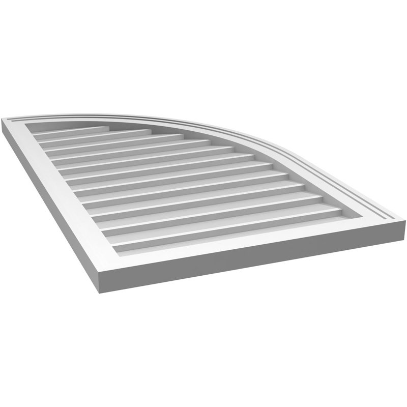 Évent à pignon en uréthane non fonctionnel à fixation en surface quart-de-rond en haut à droite, H 36 po x l 22 po x P 2 po