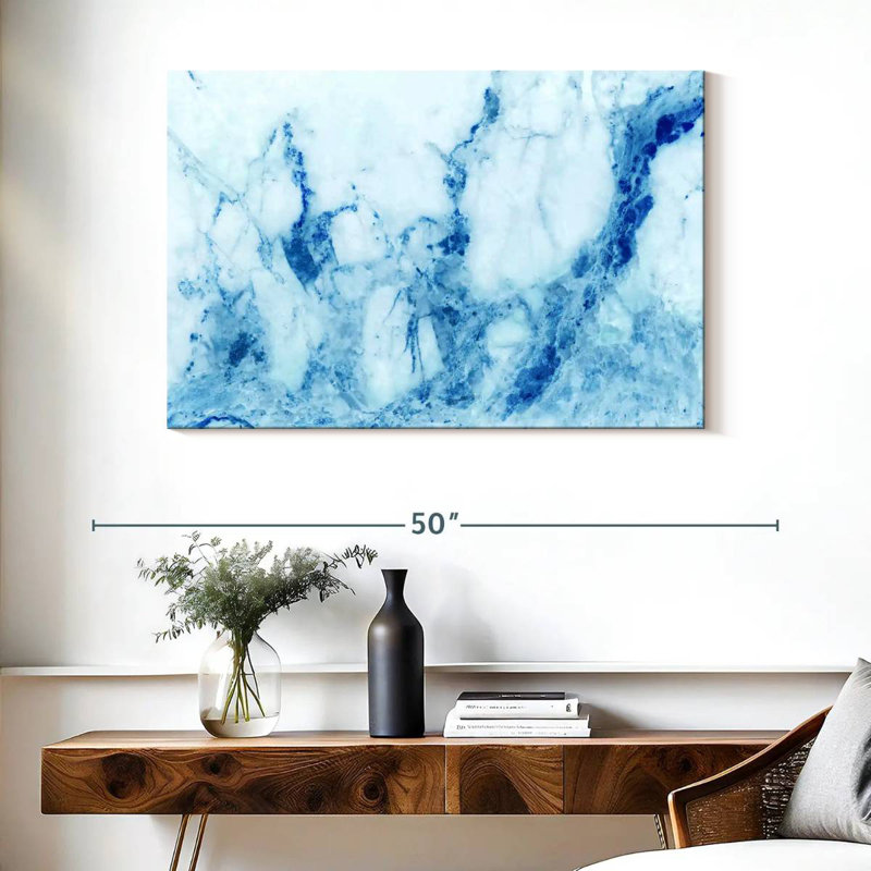 Alvord Marble Blue Abstract, 26" H x 39" W