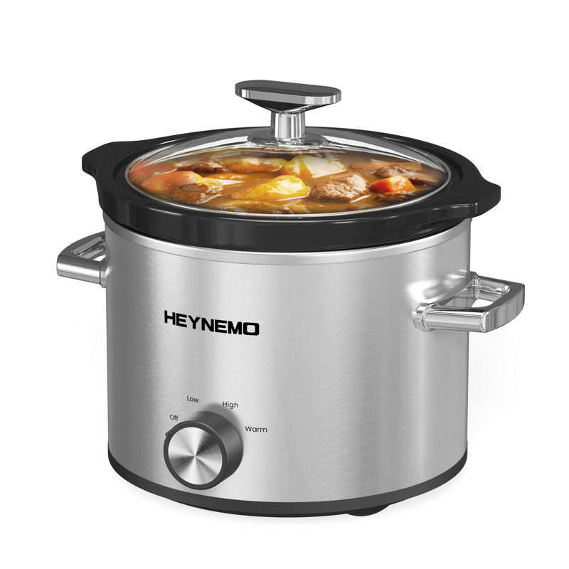 Petite mijoteuse 2QT avec 3 réglages de chauffage, Argent
