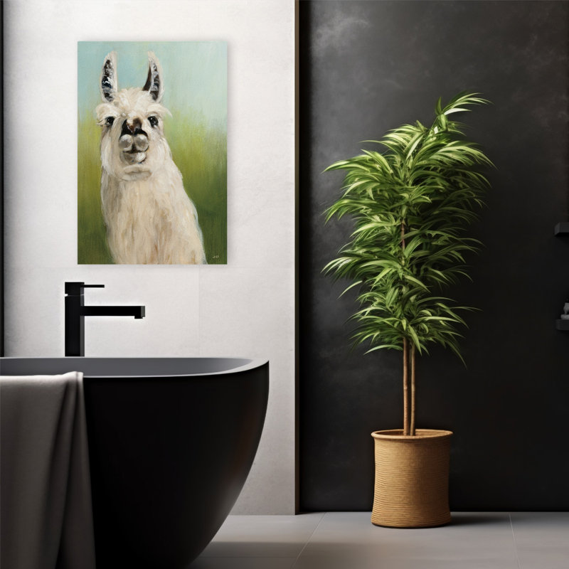 Whos Your Llama I Crop - animaux, art de lamas verts, H 24 po x l 16 po