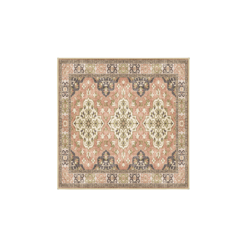 Tapis avec envers antidérapant Flemke, Carré 5 pi