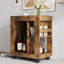 Armoire latérale de style moderne Mid-Century pour canapé, casier de rangement de chariot brun et tablette pour le salon.