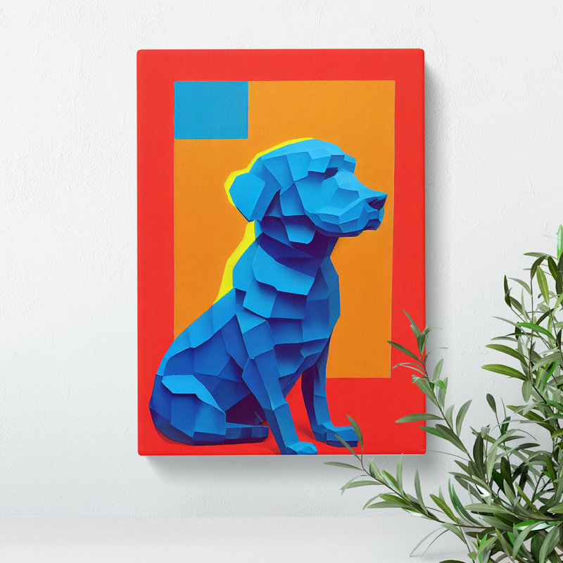 Sitting Dog No.2 Abstract - Wrapped Canvas, 50cm H x 35cm W x 3cm D