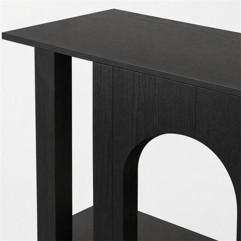Console de 100 cm (39,4 po), table d'appoint étroite à placer derrière un canapé, design arqué