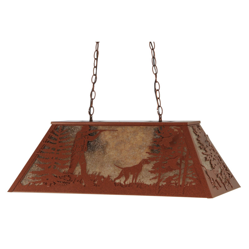 Rustic Lodge 6 - Light Pendant, 12" H x 33" W x 17" D, Rust, Rust