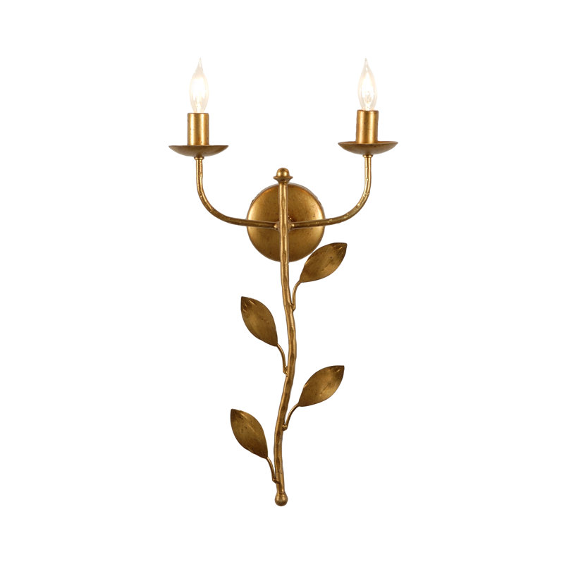 2 - Light Candle Wall Light, Gold