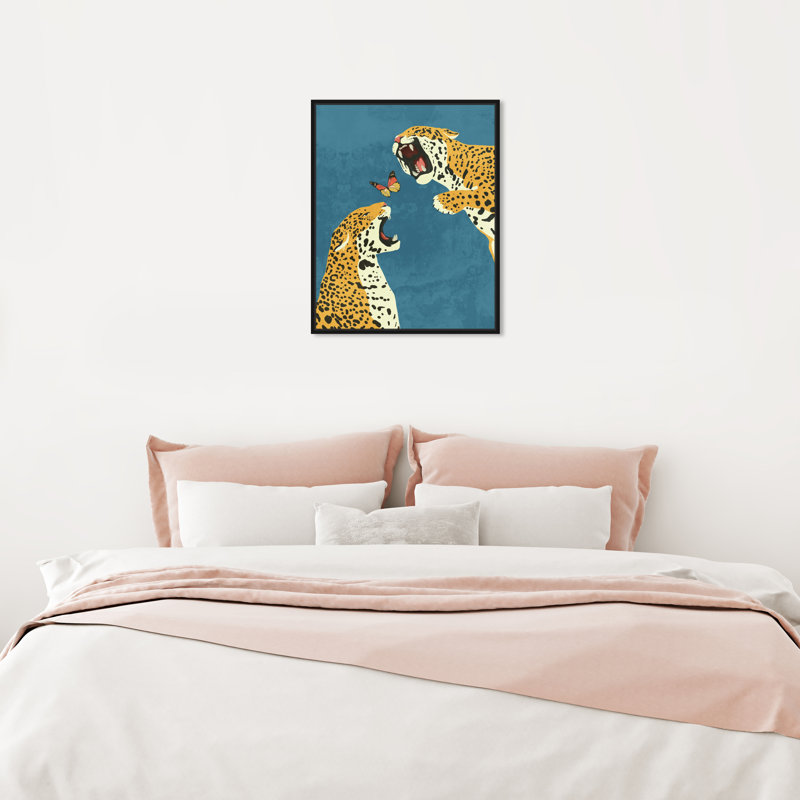 Wild Feline - Impression sur toile, Toile avec cadre flottant noir, H 25 po x l 17 po x P 1,8 po