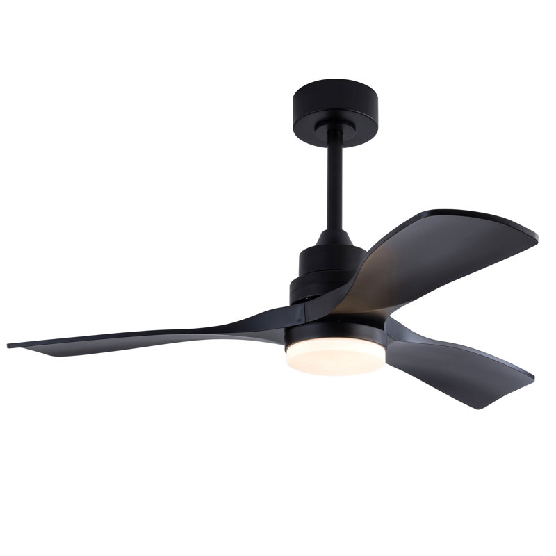 Hot vente ventilateurs de plafond de 42 pouces avec lumières et télécommande, ventilateur de plafond noir pour patio avec lumière 3 pales ventilateur de plafond moderne, moteur à courant continu réversible silencieux, ventilateur de plafond pour maison de campagne