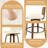 27" Set of 2 Swivel Faux Leather Counter Height Bar Stools with Backrest,Cream White-1717847167-1717847161