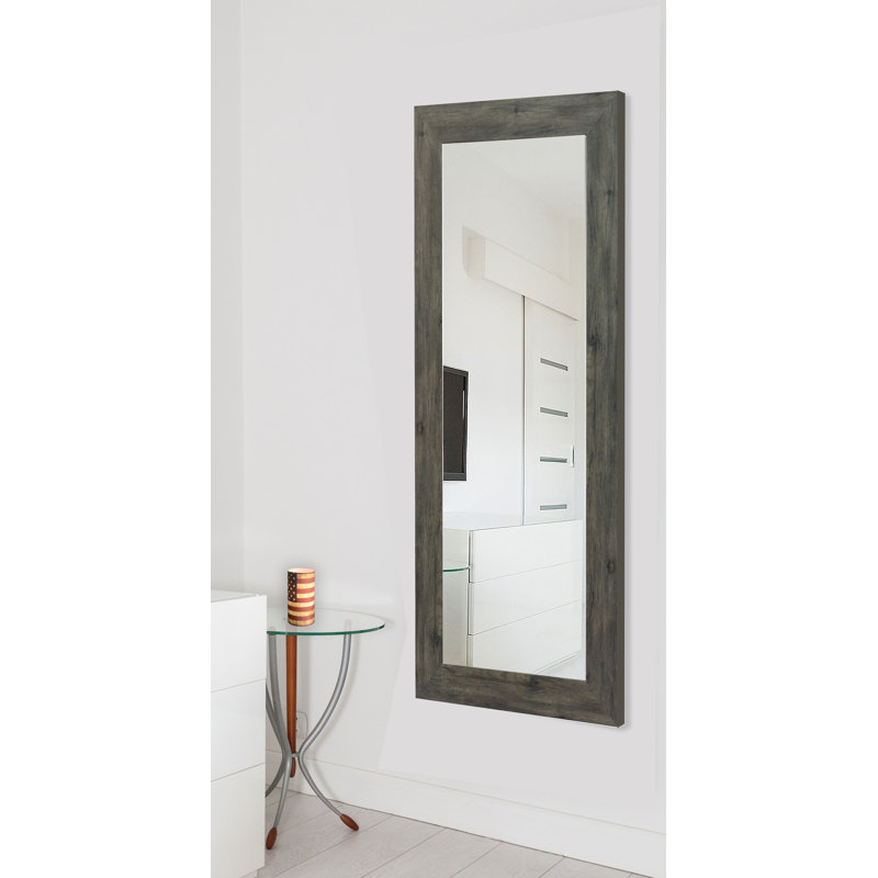 Hruby Engineered Wood Flat Wall Mirror, 26" H x 64" W, Grey