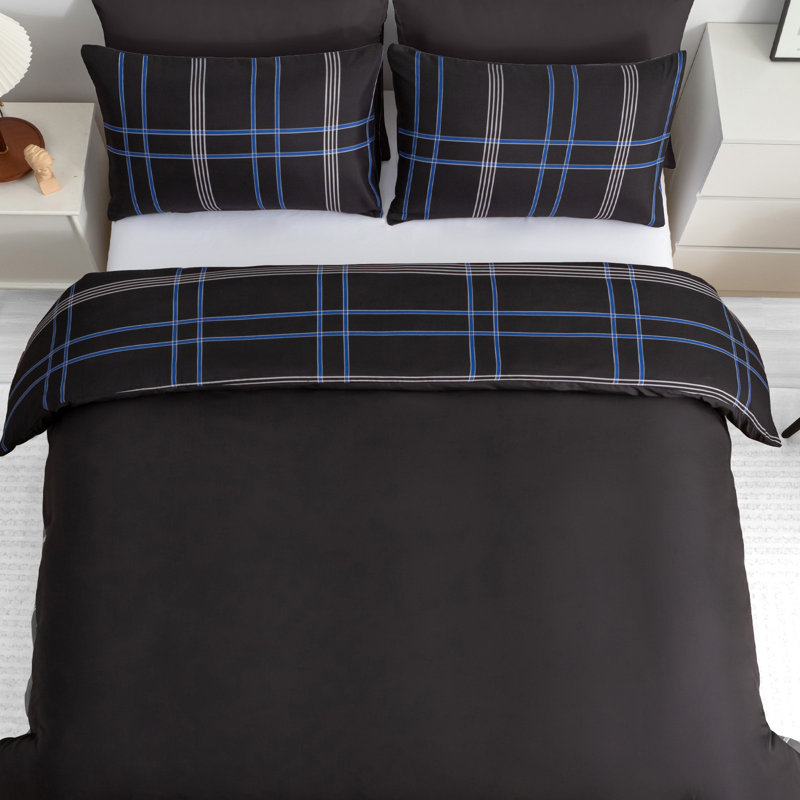Premium Duvet Cover Set Double Brushed Microfiber Reversible With Zipper Closure & Corner Ties