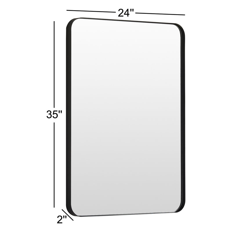 Bassevelde Mirror, 35" x 24", Black