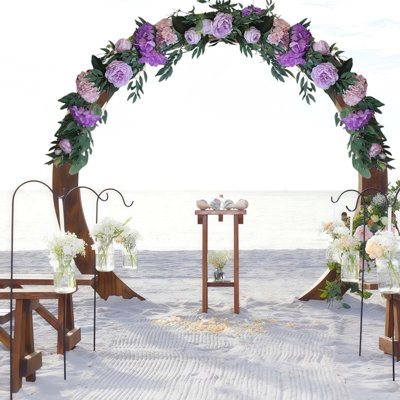 Guirlande de fleurs artificielles pour l'extérieur Faux guirlande blanche 5,58 pi Rose en soie Vignes suspendues Floral pour mariage Arche Fête Mur de jardin Cérémonie Toile de fond Décoration de printemps