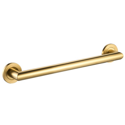 24" Wall-Mounted Summit Grab Bar - Brushed Gold, Premium Brass Construction, Installation Hardware Included