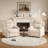 34.84" Wide Soft Chenille Power Recliner Chair with Swivel Function, Double Cup Holders and USB, Type-C Ports-1720364605