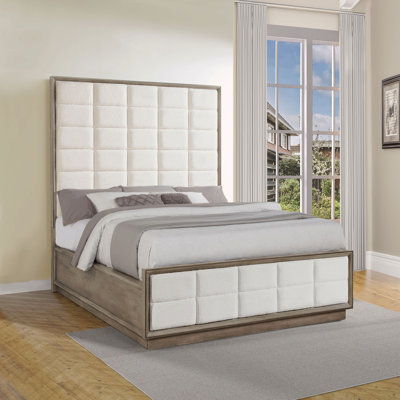 Prescott Taupe Oak California King Panel Bed