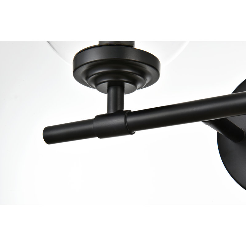 Armed Sconce, Clear, Black
