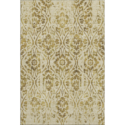 Premium Machine Washable Prisco Gold Rug