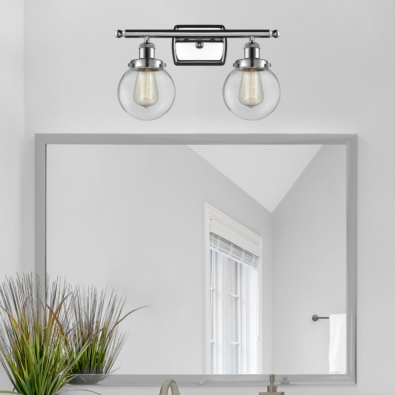 Éclairage pour salle de bain 2 lumières Chippewa, DEL, Transparent, Chrome poli