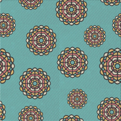Tapis de mer vert/orange à motifs