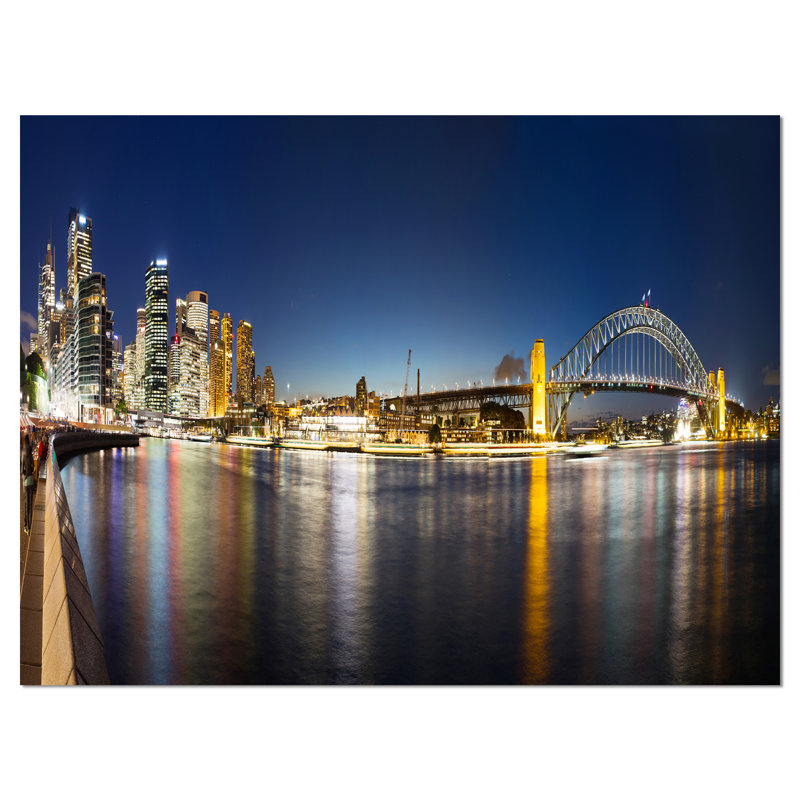 « cityscape sydney nightfall panorama cityscape », reproduction de photo sur toile tendue, H 8 po x l 12 po x P 1 po