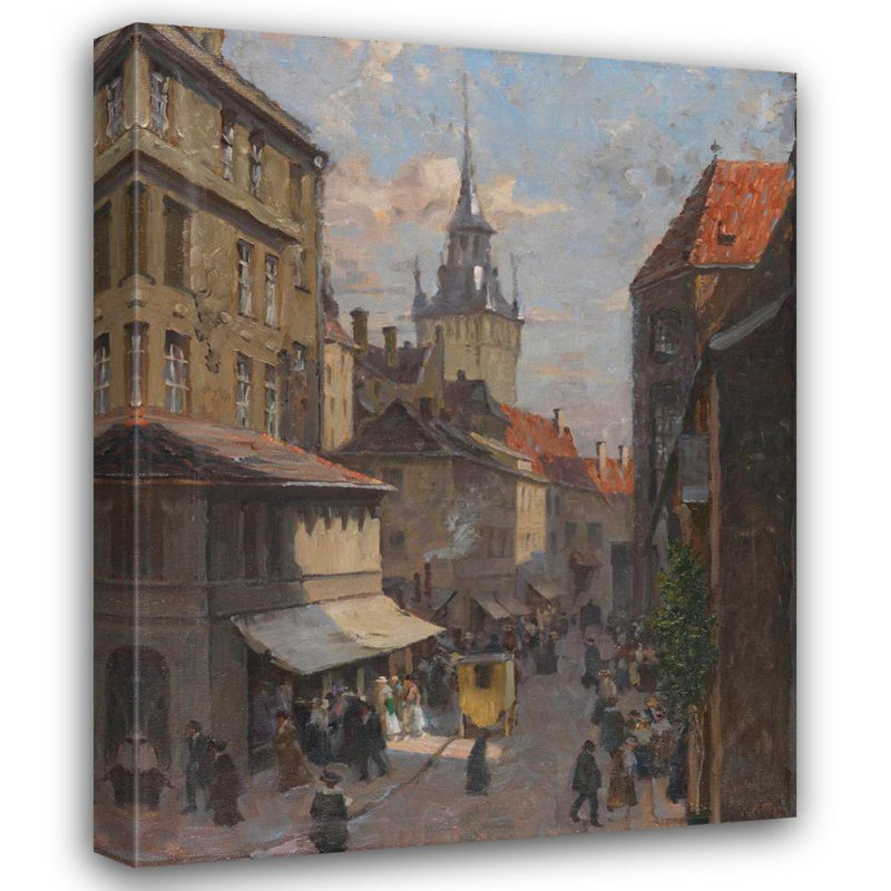 «View from Petersbergl to the Old Town Hall in Munich» par Charles Vetter - Art mural sur toile tendue avec châssis