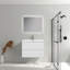 Claren 28 po L x 19 po P 2 tiroirs Meuble-lavabo mural avec évier simple et Comptoir en Polymarbre blanc
