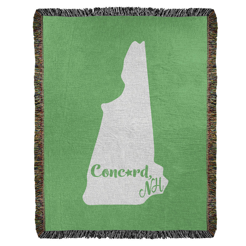 Jeté en coton tissé concord new hampshire, l 50 po x L 60 po, Vert