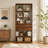 Modern Tall Open Cubby Bookcase with 4 Storage Drawers