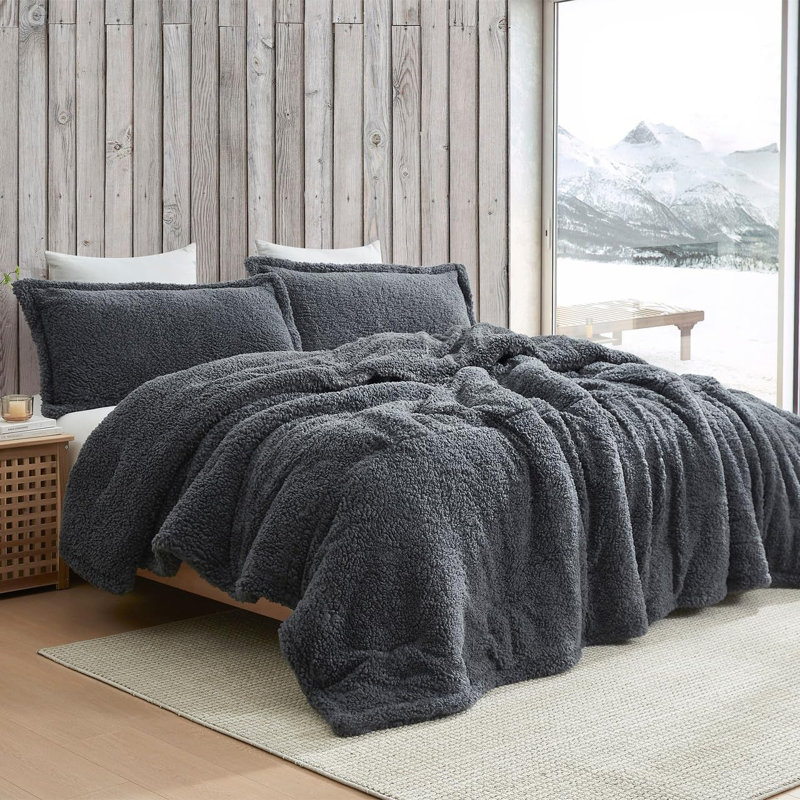 Ensemble d'édredon surdimensionné Coma Induction Unfluffin Believable, Édredon pour grand lit + 2 taies décoratives sta, Gris