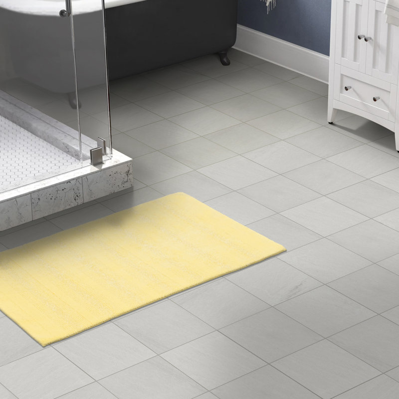 Maaza Rectangle Nylon Non-Slip Striped Bath Rug, Chili Red, 30"W x 50"L