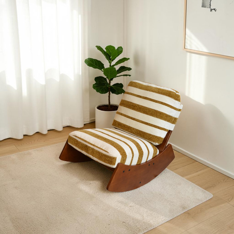 Solid Wood Rocking Chair, 2, Jaune