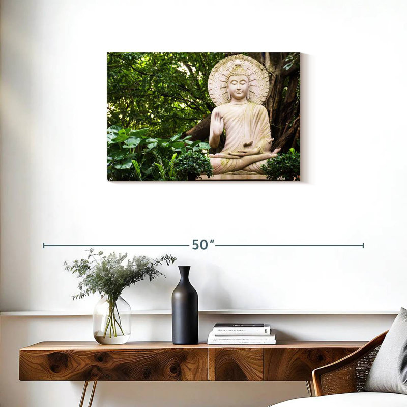 Statue de Bouddha Adella dans les bois, H 20 po x l 30 po